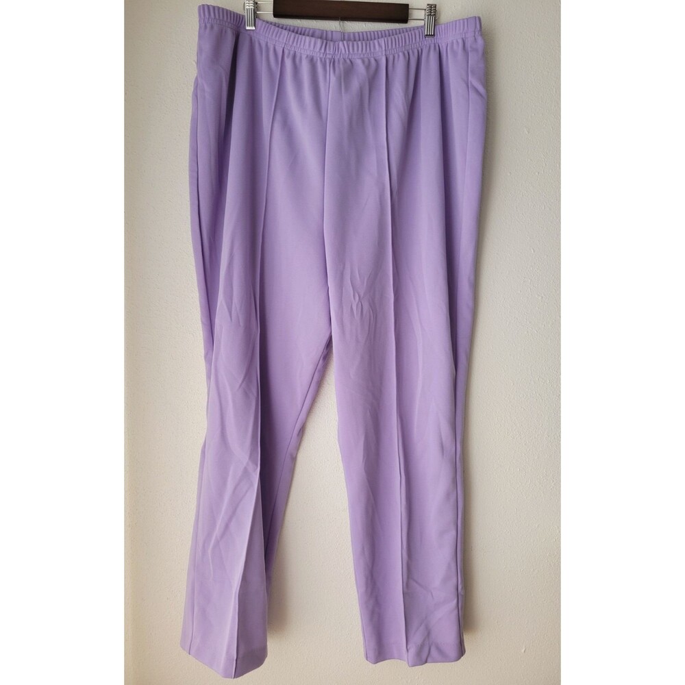 Blair Womens 26W Lavender Purple Stretch Pants Elastic Waist Straight Leg Plus